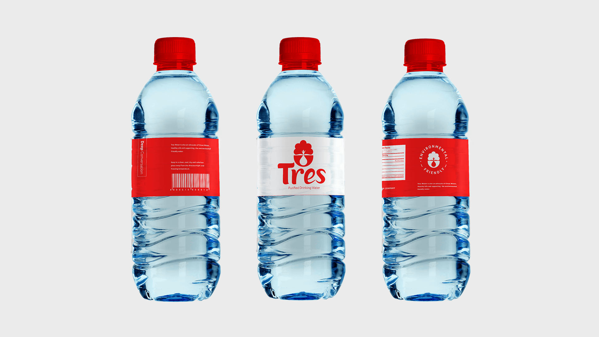 Tres Water Company - Packaging Bottled water Design