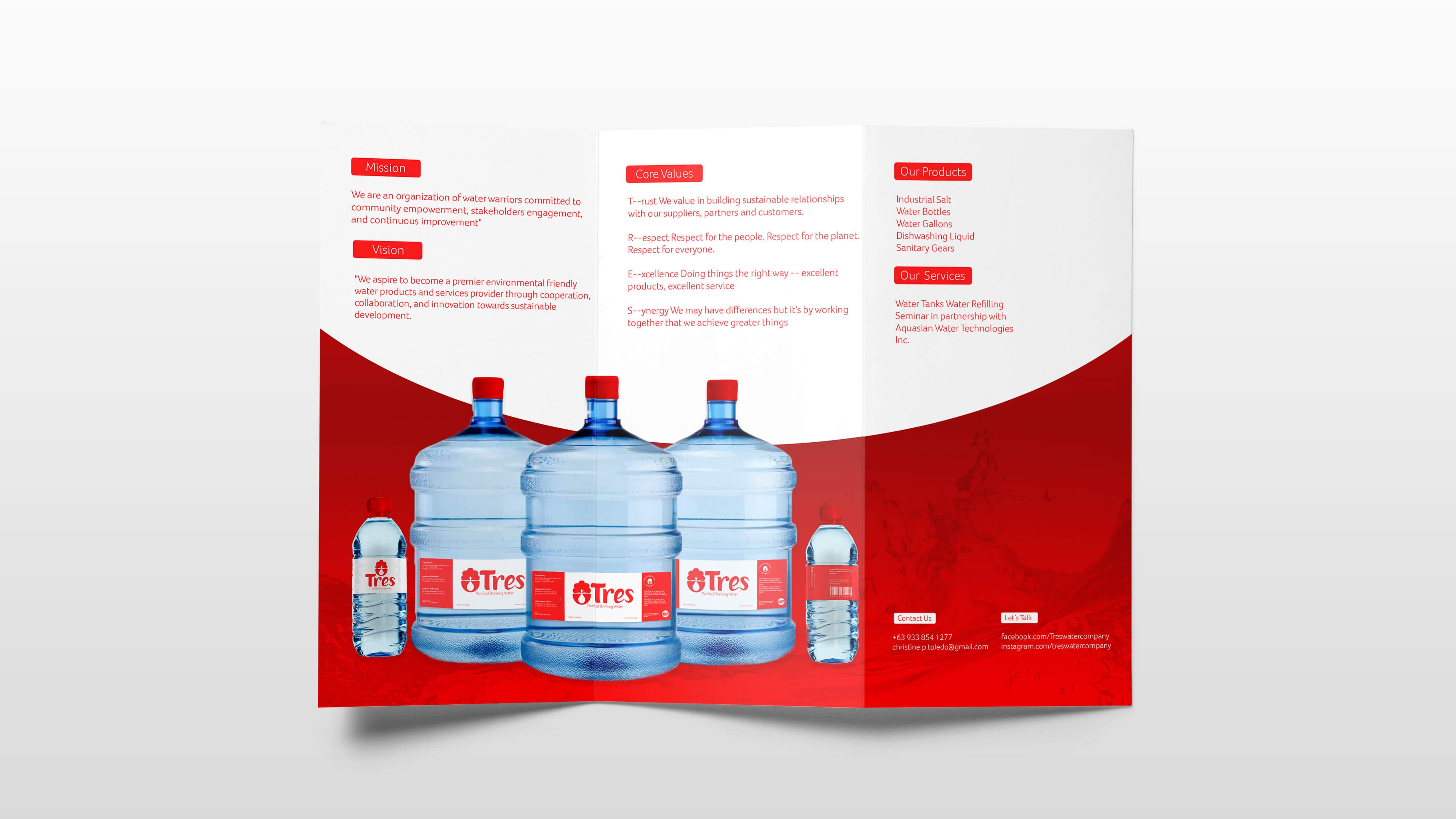 Tres Water Company - Brochure Back